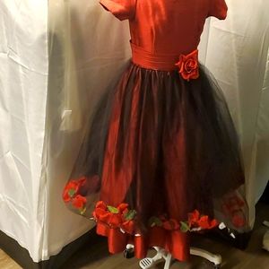 Silk-Look Poly Girls Overlay Dress